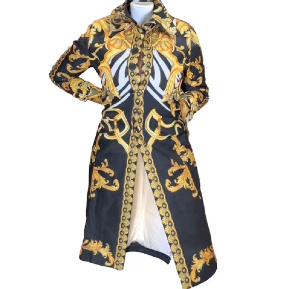 Elegant Black And Gold Women's Coat/Dress